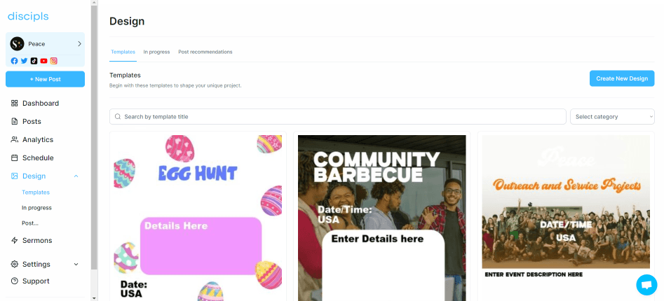 Design page